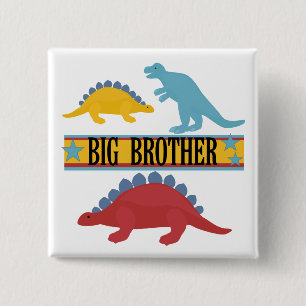 Dinosaur Big Brother Vierkante Button 5,1 Cm