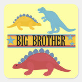 Dinosaur Big Brother Vierkante Sticker (Voorkant)