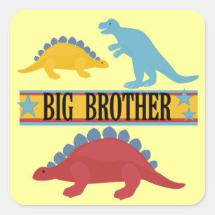 Dinosaur Big Brother Vierkante Sticker