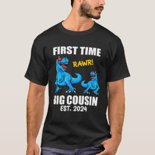 Dinosaur Big Cousin Baby Aankondiging 1e keer Co T-shirt