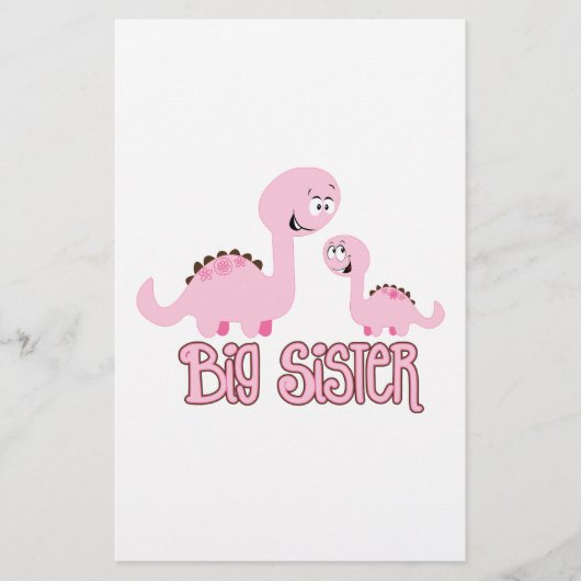 Dinosaur Big Sister Briefpapier (Voorkant)