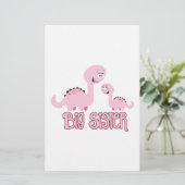 Dinosaur Big Sister Briefpapier (Staand voorkant)