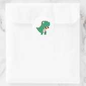 Dinosaur bij Boxing met Boxing-handschoenen Ronde Sticker (Tas)