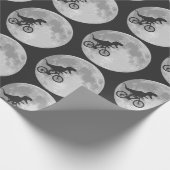 Dinosaur Bike en maanretro 80s Dino Cadeaupapier (Hoek)