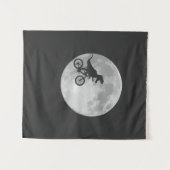 Dinosaur Bike en Moon Retro Dino Wandkleed (Voorkant (horizontaal))