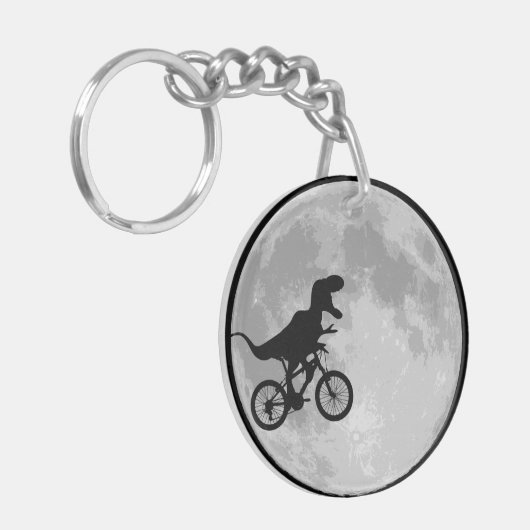 Dinosaur Bike & Moon Sleutelhanger (Voorkant Links)