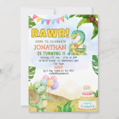 Dinosaur Birthday 2 for Boys | Rawr Dino party Kaart (Voorkant)