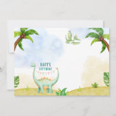 Dinosaur Birthday 5th with Photo | Rawr Dino Party Kaart (Achterkant)