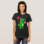 Dinosaur Birthday 9th Year Old Humor ballons and T-shirt (Voorkant volledig)