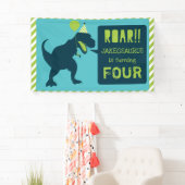 Dinosaur Birthday Banner Green (Insitu)