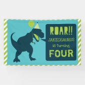 Dinosaur Birthday Banner Green (Horizontaal)
