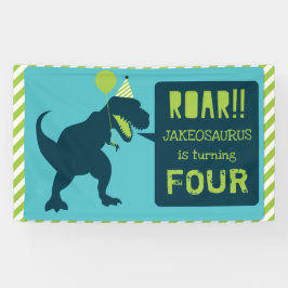 Dinosaur Birthday Banner Green