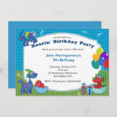 Dinosaur Birthday Bash Costume Party Kaart (Voorkant / Achterkant)