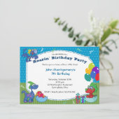 Dinosaur Birthday Bash Costume Party Kaart (Staand voorkant)