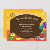 Dinosaur Birthday Bash Costume Party Kaart (Voorkant / Achterkant)