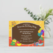 Dinosaur Birthday Bash Costume Party Kaart (Staand voorkant)