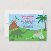 Dinosaur Birthday Bash Invite Kaart (Voorkant)