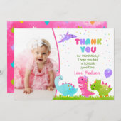 Dinosaur Birthday Bedankt voor haar kaarten (Voorkant / Achterkant)