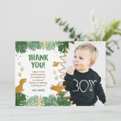 Dinosaur Birthday Bedankt voor je kaartje. Kaart (Staand voorkant)