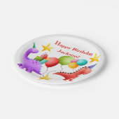 Dinosaur Birthday Borden Papieren Bordje (Gekanteld)