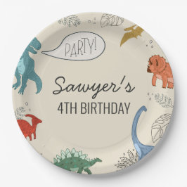 Dinosaur Birthday Borden Papieren Bordje