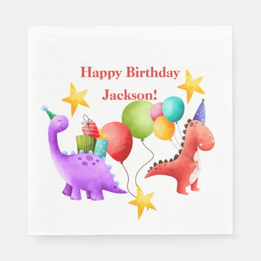 Dinosaur Birthday Borden Servet (Voorkant)