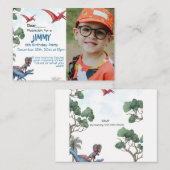 Dinosaur Birthday Boy Child Invitation Notitiekaartje (Voorkant / Achterkant)