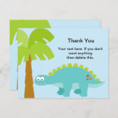 Dinosaur Birthday Boy Dank u Bedankkaart (Voorkant / Achterkant)