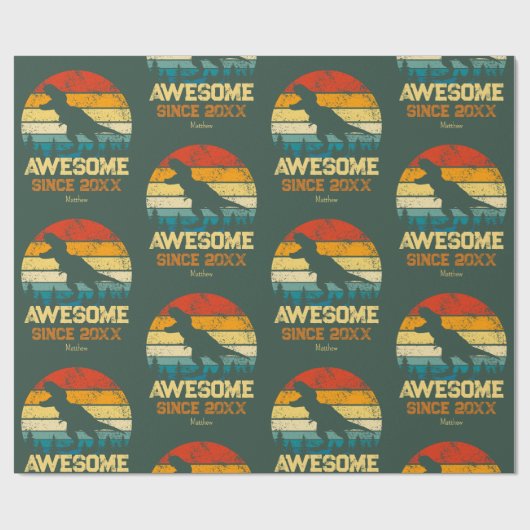 Dinosaur Birthday Boy Geweldige sinds geboorte Cadeaupapier (Vlak)