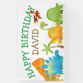Dinosaur Birthday Boy Party DinoMite Spandoek (Verticaal)