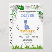 Dinosaur Birthday Boy waterverf violet geel Kaart (Voorkant / Achterkant)