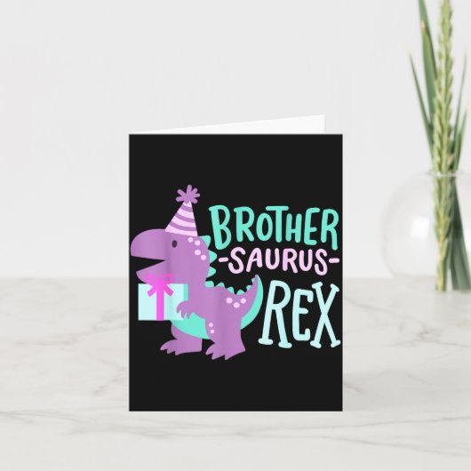 Dinosaur Birthday Brother Saurus T Rex Family Matc Kaart (Voorkant)