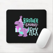 Dinosaur Birthday Brother Saurus T Rex Family Matc Muismat (Met muis)