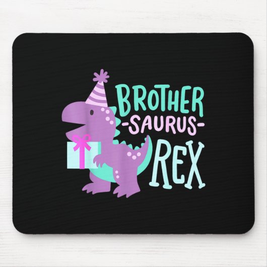 Dinosaur Birthday Brother Saurus T Rex Family Matc Muismat (Voorkant)