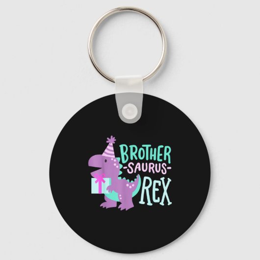 Dinosaur Birthday Brother Saurus T Rex Family Matc Sleutelhanger (Voorkant)
