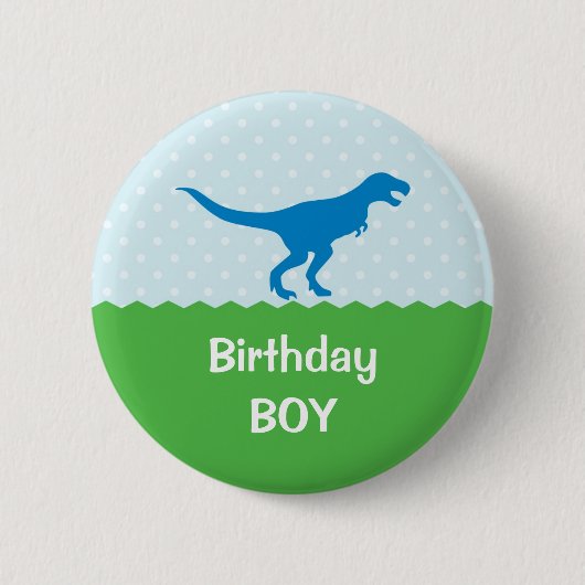 Dinosaur Birthday Button (Voorkant)