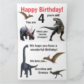 Dinosaur Birthday Card Kaart (Binnen)