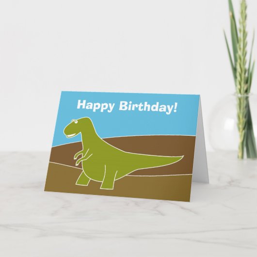 Dinosaur Birthday Card Kaart (Voorkant)