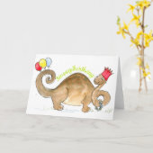 Dinosaur Birthday Card Kaart (Gele Bloem)