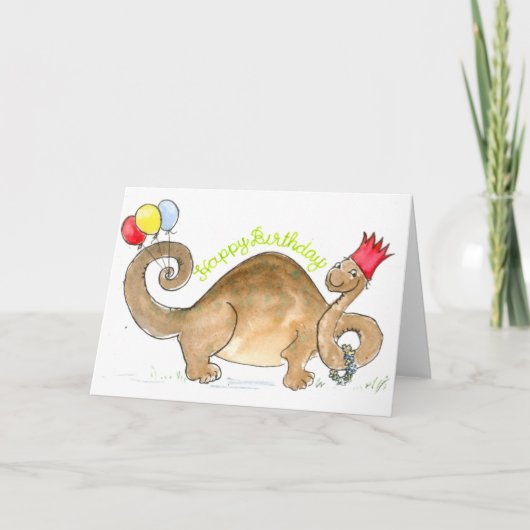Dinosaur Birthday Card Kaart (Voorkant)