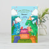 Dinosaur Birthday Celebration Kaart (Staand voorkant)