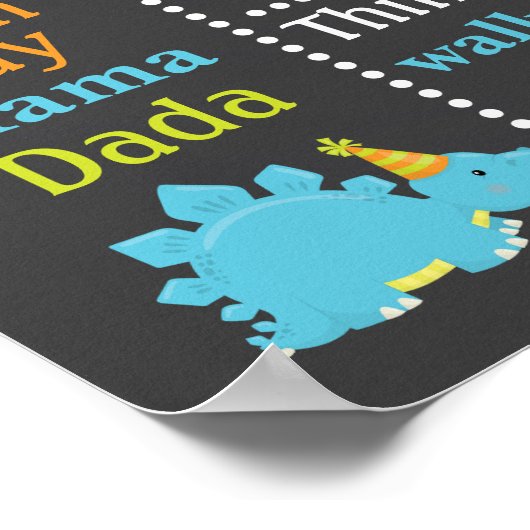Dinosaur Birthday Chalkboard Poster (Hoek)