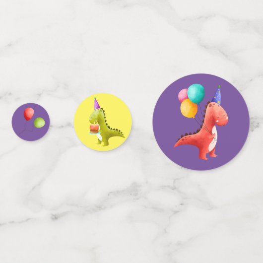 Dinosaur Birthday Confetti (Achterkanten)