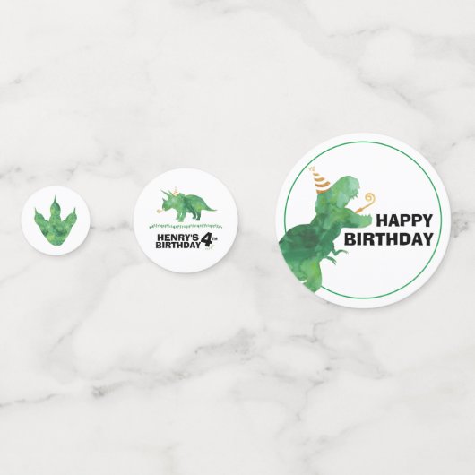 Dinosaur Birthday Confetti (Voorkanten)