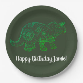 Dinosaur, Birthday Custom Paper Borden Papieren Bordje