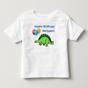 Dinosaur Birthday Cute Balloons Little Boy Name Kinder Shirts