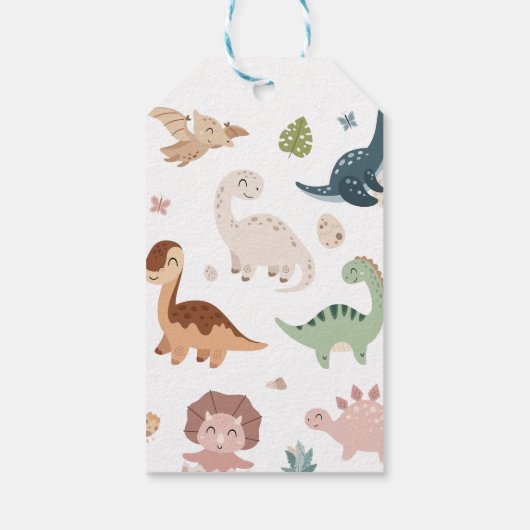Dinosaur Birthday Dank je Labels Cadeaulabel (Achterkant)