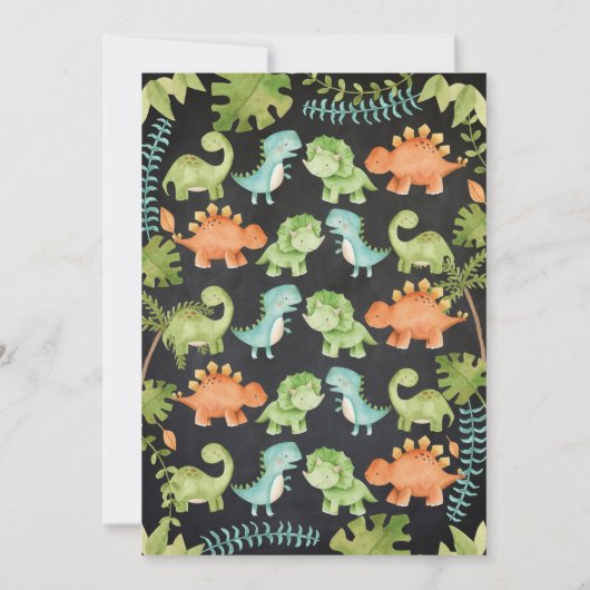 Dinosaur Birthday dank u kaarten (Achterkant)