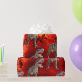 Dinosaur Birthday Fire Jurassic World Cadeaupapier