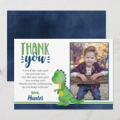 Dinosaur Birthday Foto Dank je wel Kaart (Voorkant / Achterkant)